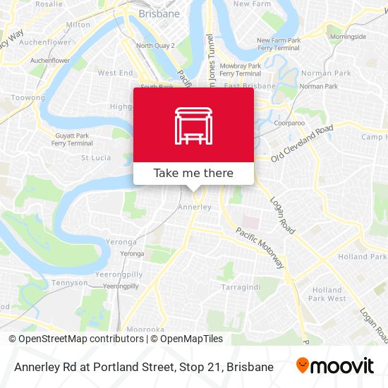 Mapa Annerley Rd at Portland Street, Stop 21