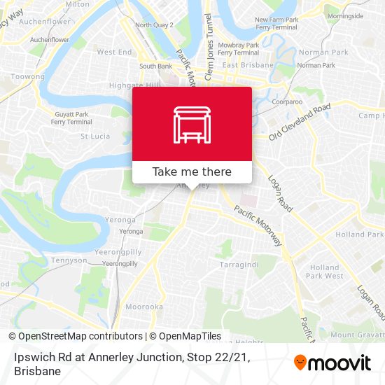 Mapa Ipswich Rd at Annerley Junction, Stop 22 / 21