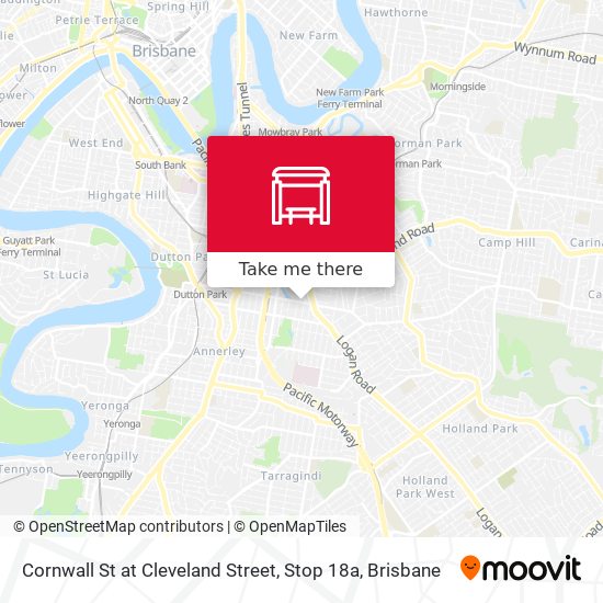 Cornwall St at Cleveland Street, Stop 18a map