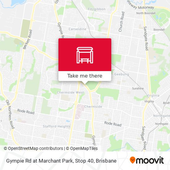 Gympie Rd at Marchant Park, Stop 40 map