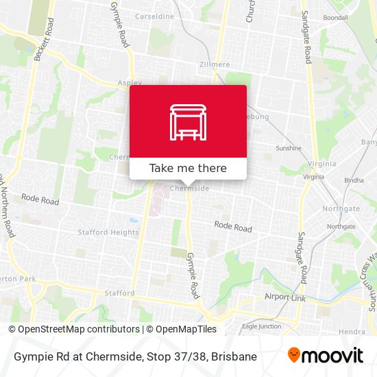 Gympie Rd at Chermside, Stop 37 / 38 map