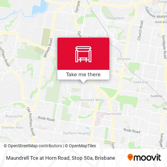 Maundrell Tce at Horn Road, Stop 50a map