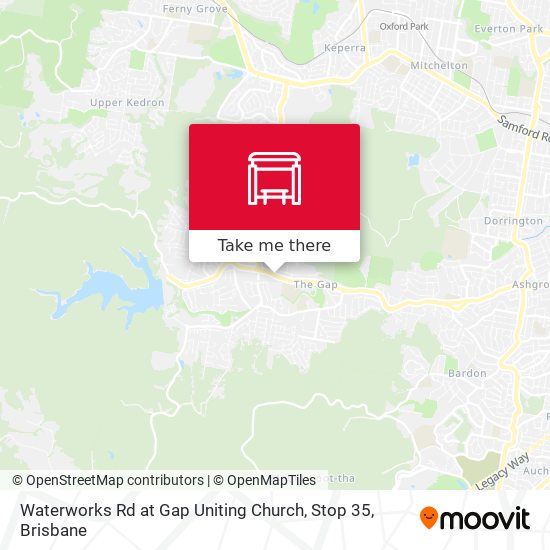 Waterworks Rd at Gap Uniting Church, Stop 35 map