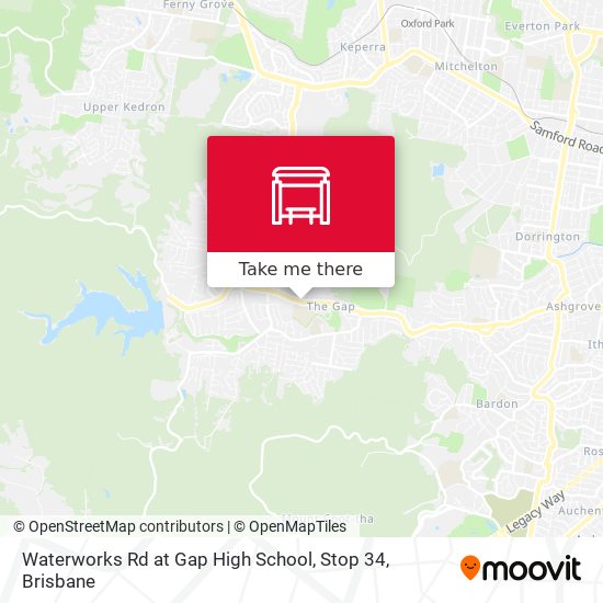 Waterworks Rd at Gap High School, Stop 34 map