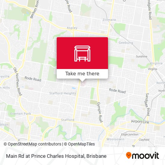 Main Rd at Prince Charles Hospital map