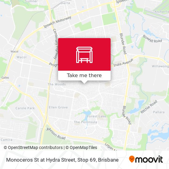 Monoceros St at Hydra Street, Stop 69 map