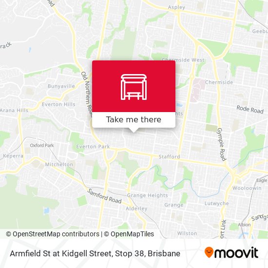 Armfield St at Kidgell Street, Stop 38 map