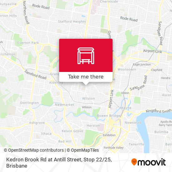 Kedron Brook Rd at Antill Street, Stop 22 / 25 map