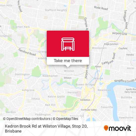 Kedron Brook Rd at Wilston Village, Stop 20 map