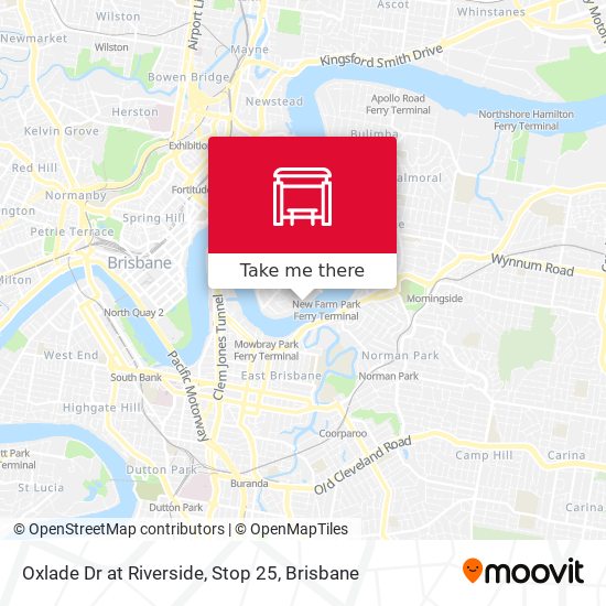 Oxlade Dr at Riverside, Stop 25 map