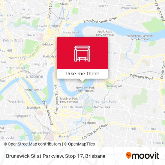 Brunswick St at Parkview, Stop 17 map