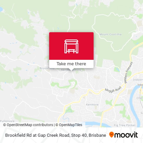 Brookfield Rd at Gap Creek Road, Stop 40 map