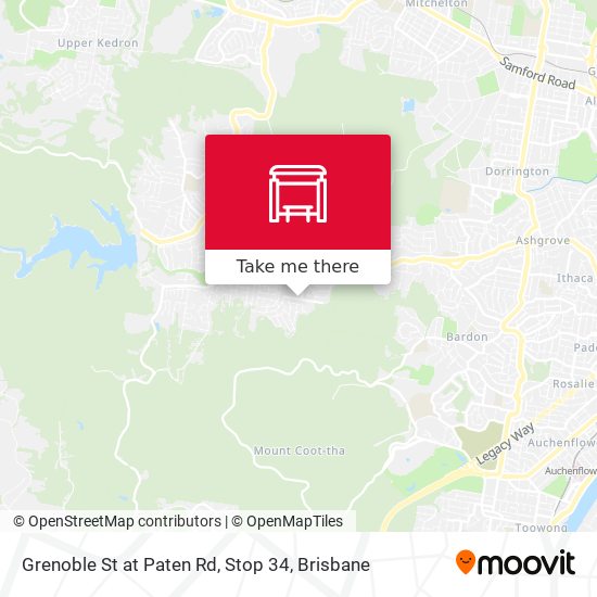 Grenoble St at Paten Rd, Stop 34 map