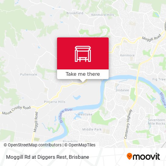 Moggill Rd at Diggers Rest map