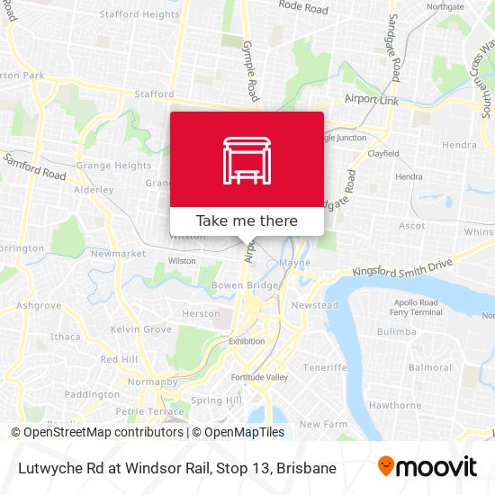 Mapa Lutwyche Rd at Windsor Rail, Stop 13