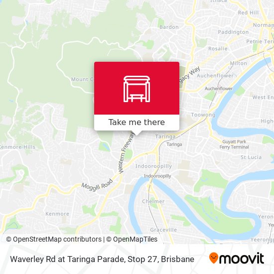 Waverley Rd at Taringa Parade, Stop 27 map