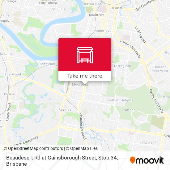 Mapa Beaudesert Rd at Gainsborough Street, Stop 34