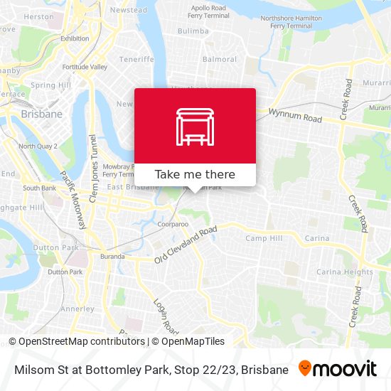Milsom St at Bottomley Park, Stop 22 / 23 map