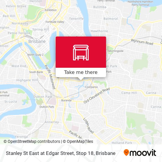 Stanley St East at Edgar Street, Stop 18 map