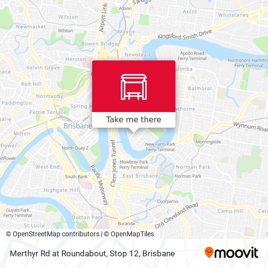 Merthyr Rd at Roundabout, Stop 12 map
