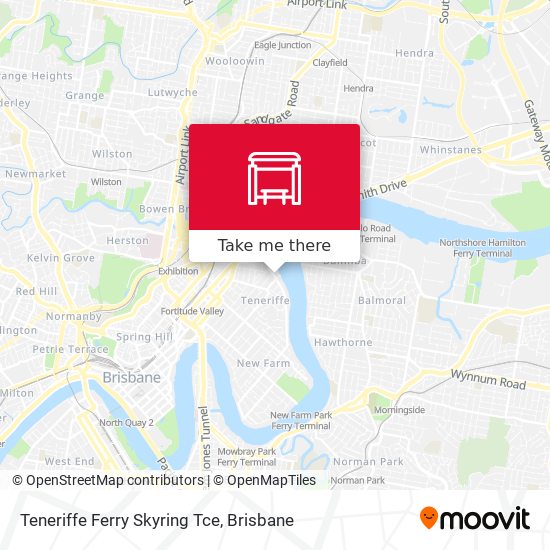 Mapa Teneriffe Ferry Skyring Tce