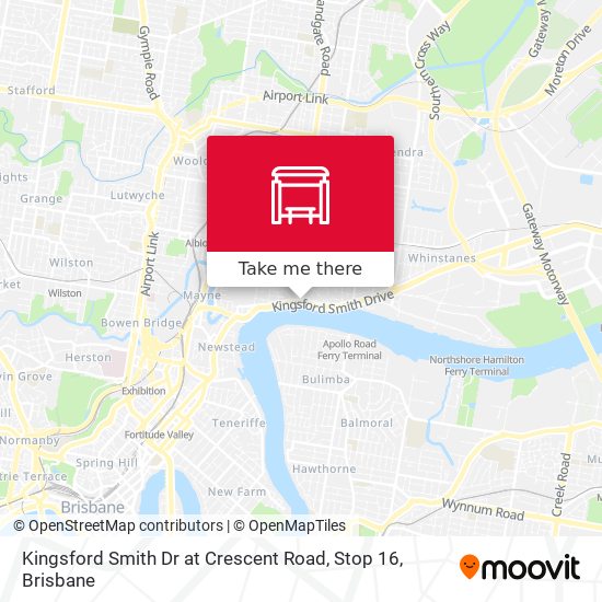 Kingsford Smith Dr at Crescent Road, Stop 16 map