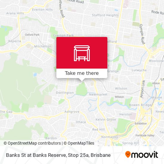 Banks St at Banks Reserve, Stop 25a map