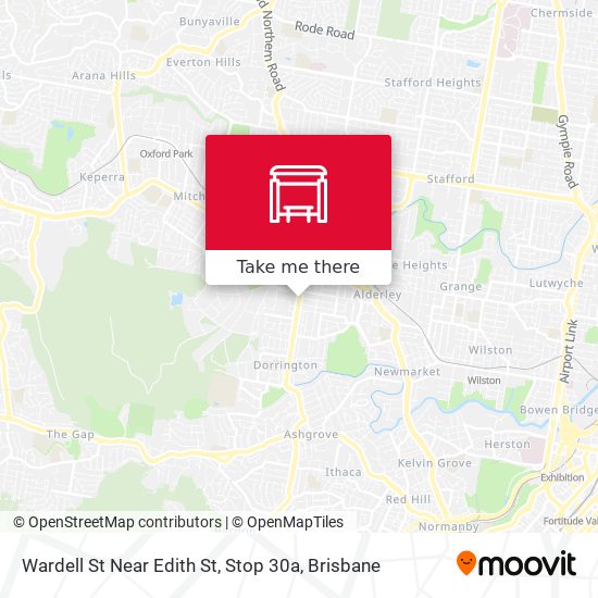 Wardell St Near Edith St, Stop 30a map