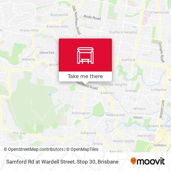 Samford Rd at Wardell Street, Stop 30 map