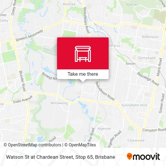 Mapa Watson St at Chardean Street, Stop 65