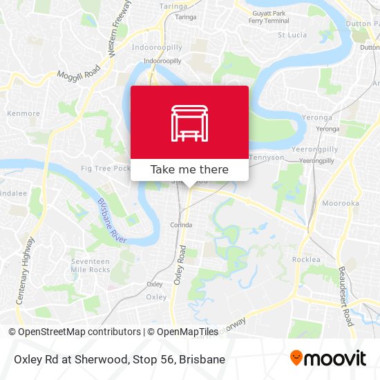 Mapa Oxley Rd at Sherwood, Stop 56