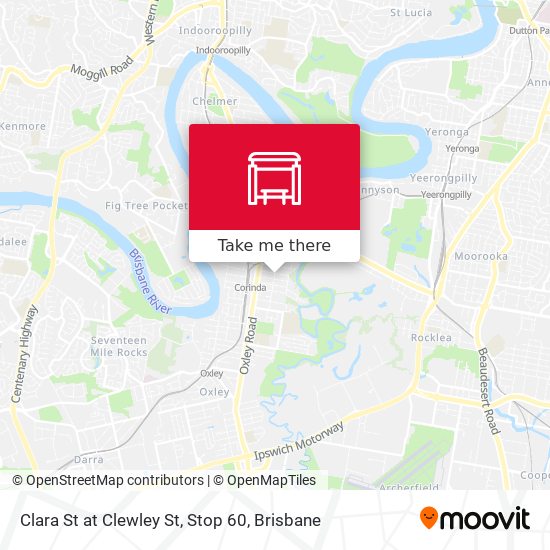 Clara St at Clewley St, Stop 60 map
