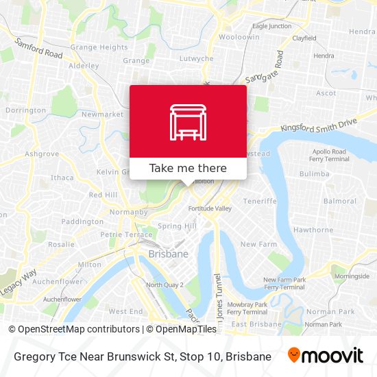 Gregory Tce Near Brunswick St, Stop 10 map