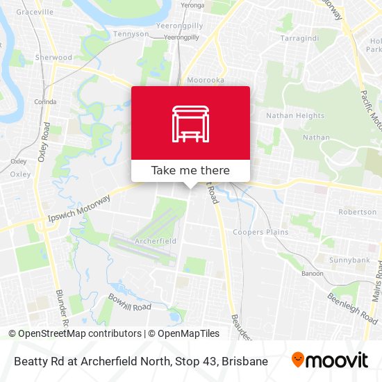 Beatty Rd at Archerfield North, Stop 43 map