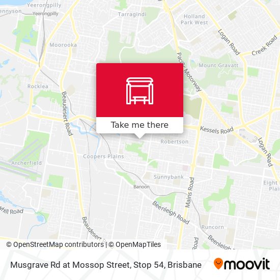 Musgrave Rd at Mossop Street, Stop 54 map