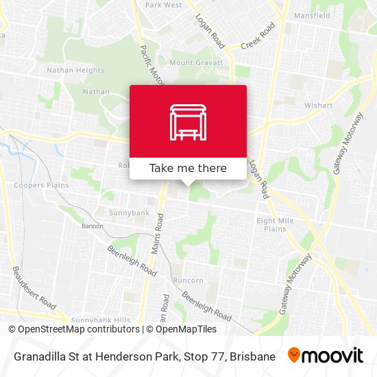 Granadilla St at Henderson Park, Stop 77 map