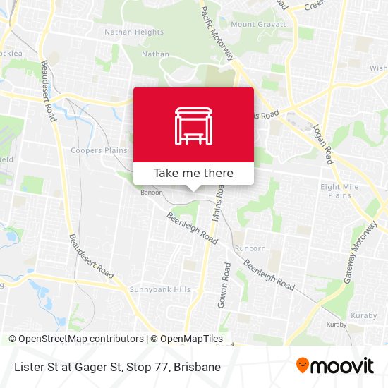 Lister St at Gager St, Stop 77 map