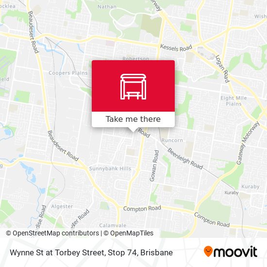 Wynne St at Torbey Street, Stop 74 map