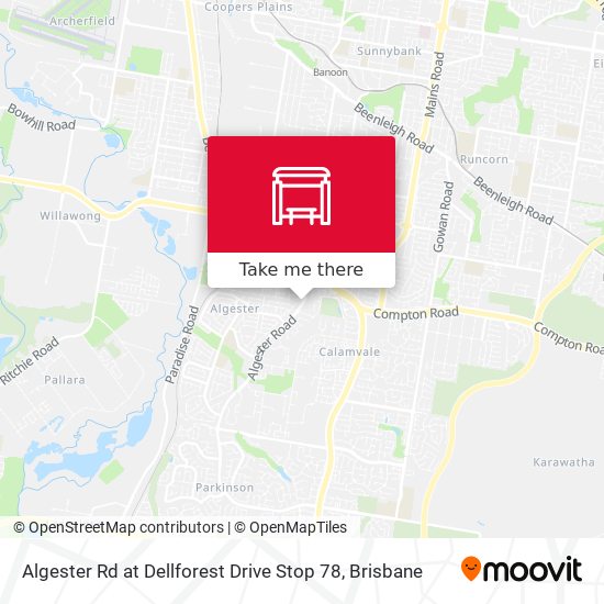 Algester Rd at Dellforest Drive Stop 78 map