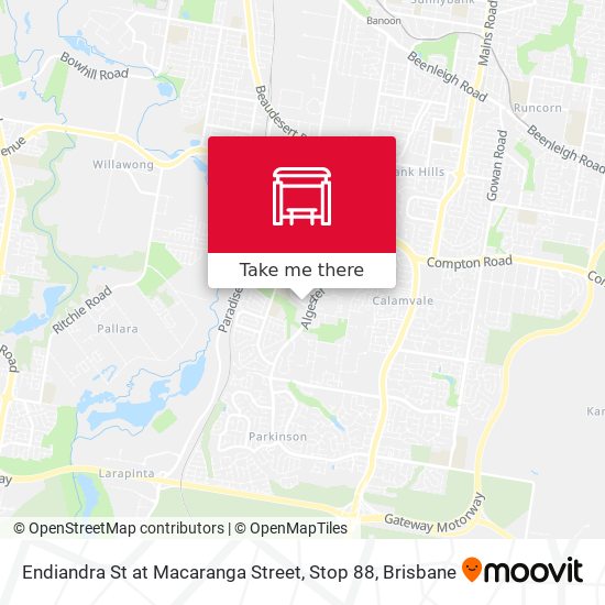 Endiandra St at Macaranga Street, Stop 88 map