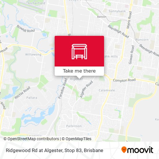 Ridgewood Rd at Algester, Stop 83 map