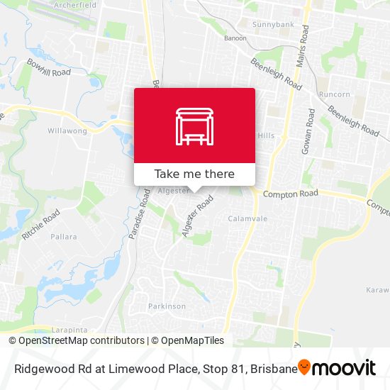 Ridgewood Rd at Limewood Place, Stop 81 map