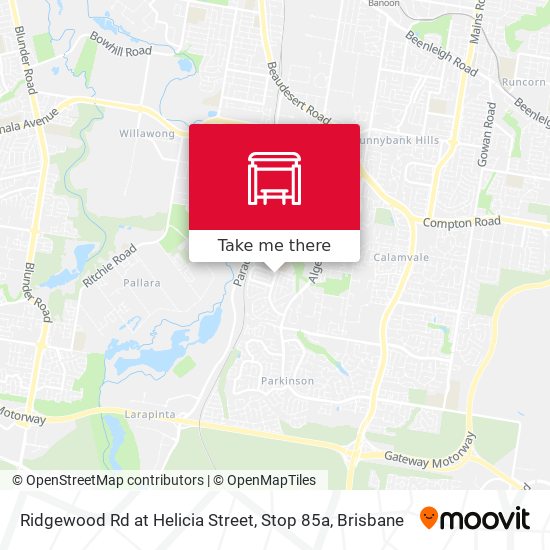 Ridgewood Rd at Helicia Street, Stop 85a map