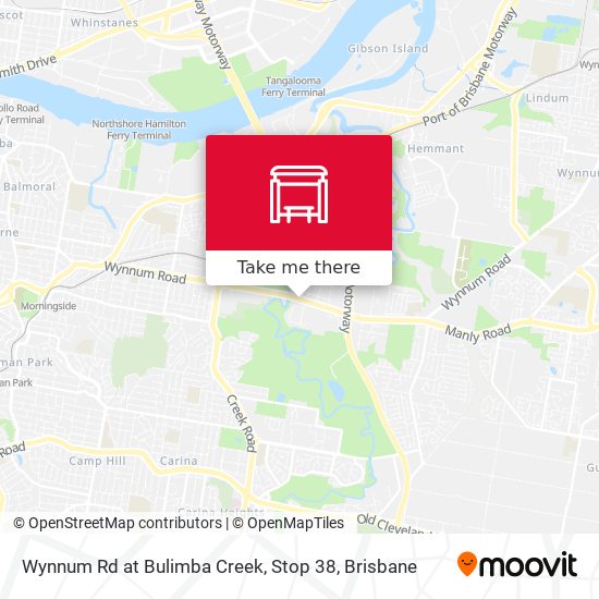 Wynnum Rd at Bulimba Creek, Stop 38 map