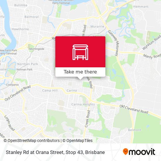 Stanley Rd at Orana Street, Stop 43 map