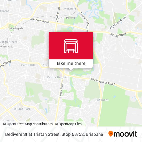 Mapa Bedivere St at Tristan Street, Stop 68 / 52