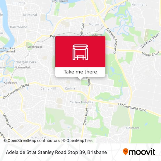 Adelaide St at Stanley Road Stop 39 map