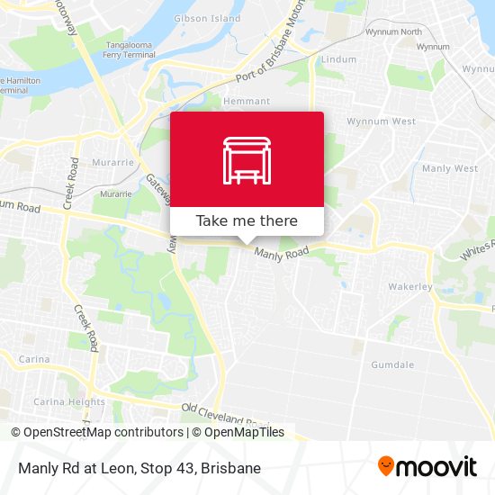 Manly Rd at Leon, Stop 43 map