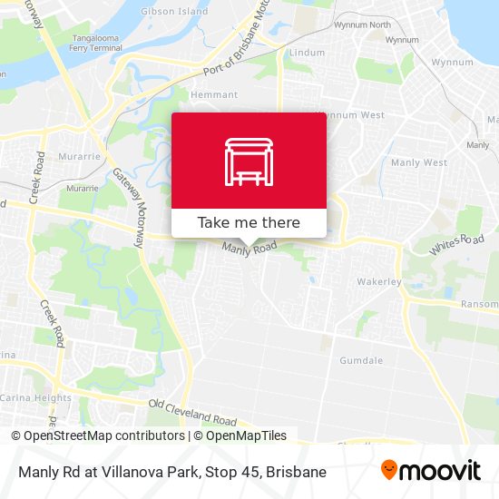 Manly Rd at Villanova Park, Stop 45 map
