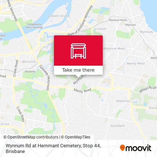 Mapa Wynnum Rd at Hemmant Cemetery, Stop 44